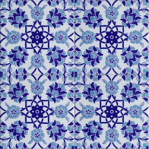 4x Decorative Ceramic Tile 20*20 Cm, Bathroom Tile, Room Wall Tile, Kitchen Backsplash Tile, Turkish Ceramic Deco 7.8&#39;&#39; Floor Tile, Oriental