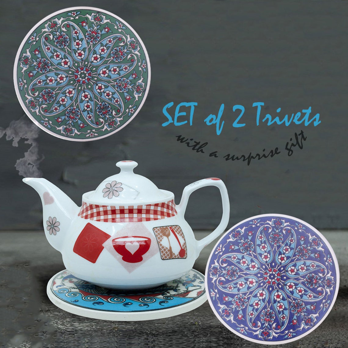 Ceramic Trivet Kitchen Trivets for Hot Dishes & Cookware Etsy