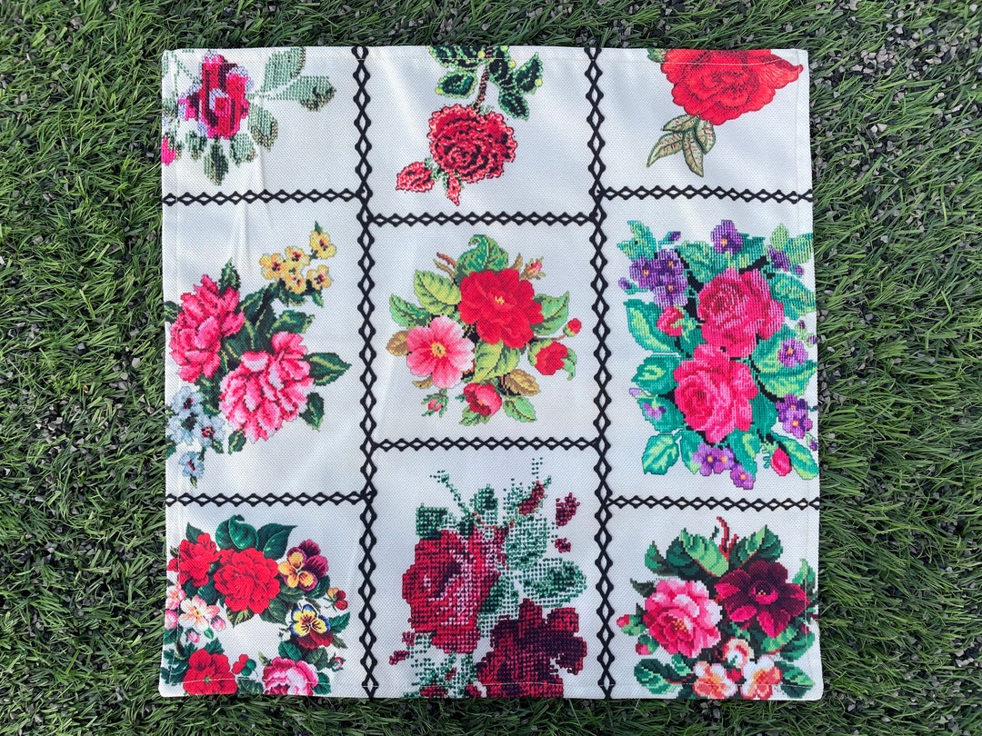 Roses Sofa Chair Throw Pillow Lumbar Cover Decorative Modern Etsy