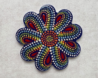 Decorative Ceramic Trivet 7", Turkish Ceramic Tile Coaster, Kitchen Decor Pot Table Trivet, Hot Pad, Cooking Trivets Hot Dishes, Xmas Gift