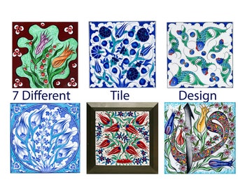 Ceramic Square Tile Gift for Best friend, Decorative Tiles for Hanging Backsplash, Small farmhouse sign, Hand Painted and Embossed Ceramic