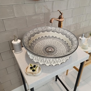 Ceramic Unique W&B Wash Basin, Bathroom Vessel Sink Above Countertop Basin, Bowl Sink Lavatory, Bathroom Remodeling Vanity Glossy Wash Stand