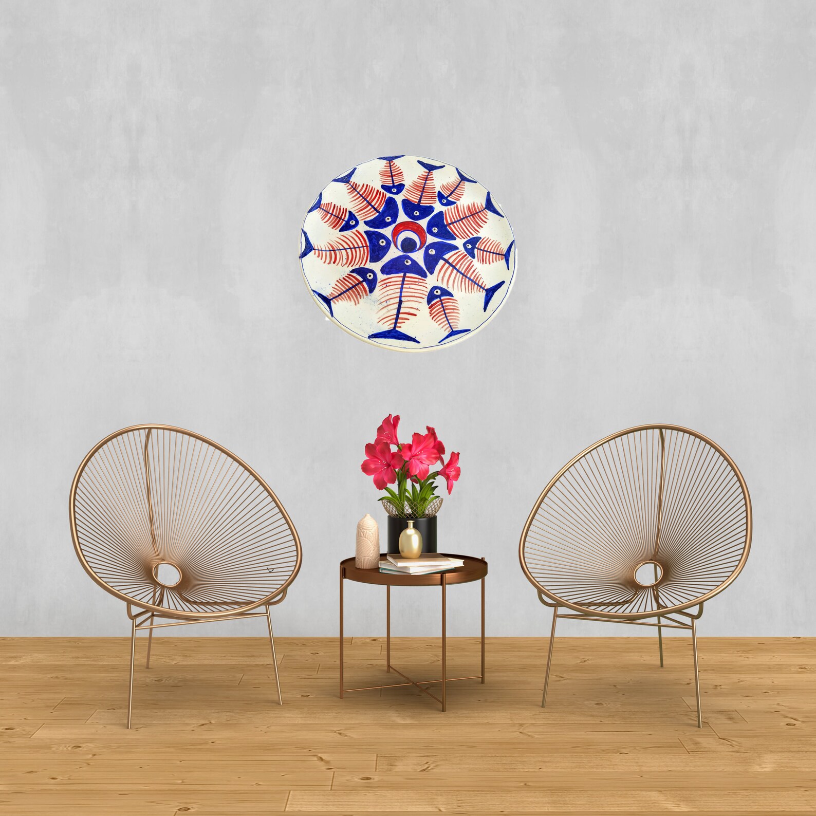 Handmade Wall Plate Colorful Wall Decor Playfully Abstract Etsy