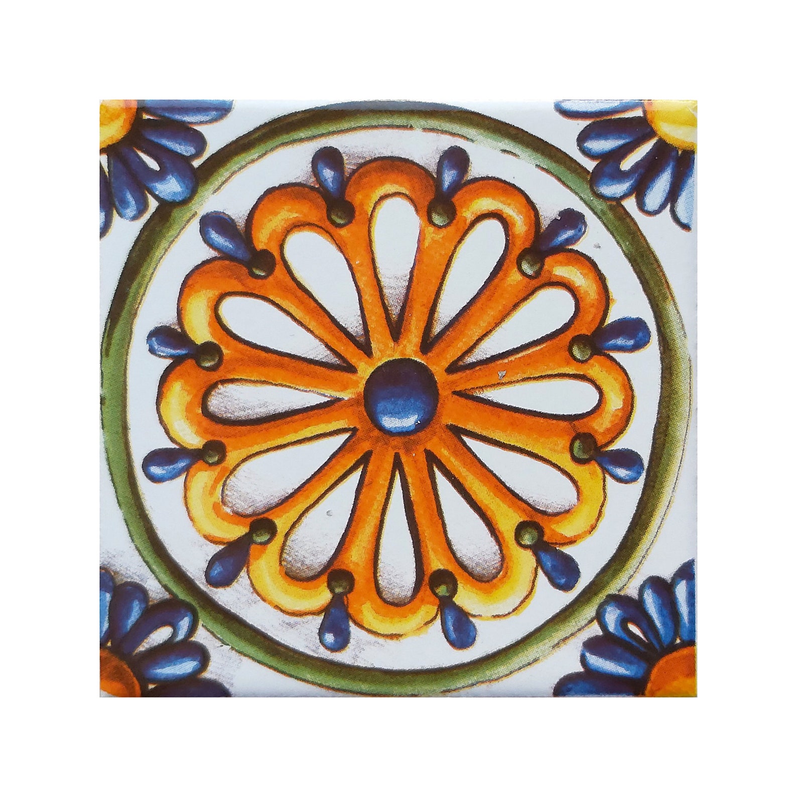 Decorative Spanish Mosaic Tiles Spanish Mediterranean Decor Etsy