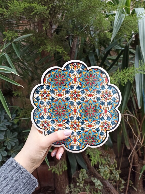 Maryland Ceramic Trivet - Rosanne Beck State Collection 8x8 Inch Hot Pad With Cork Back