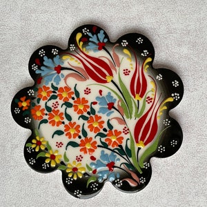 Decorative Ceramic Trivet 7&quot;, Turkish Ceramic Tile Coaster, Kitchen Pot Table Trivet, Hot Pad, Kitchen Decor, Cooking Trivets for Hot Dishes