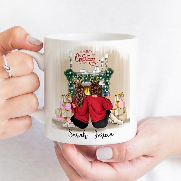 Mug de Noël personnalisé, Mug personnalisé, Mug de Noël sœur, Cadeau Bestie personnalisé, Cadeaux pour elle, BFF, Cadeau de Noël, Mug meilleur ami