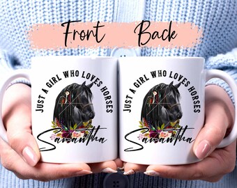 Personalized Horse Mug, Horse Lover Gift, Ceramic Cup