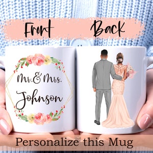 Personalized Mr and Mrs Coffee Mugs, Custom Engagement Gift, Custom Wedding Gift Mug, Bride & Groom,Wedding Gift for Couple,Anniversary Gift
