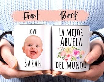 Personalized Abuela Mug – Custom Photo Gift, La Mejor Abuela Del Mundo