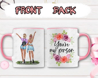 Caneca Besties Forever, caneca personalizada do melhor amigo, presente personalizado do melhor amigo, caneca personalizada para meninas, presente de longa distância, caneca de café do melhor amigo