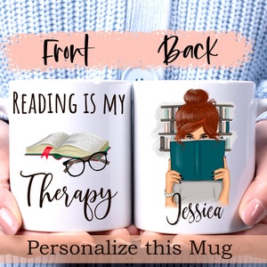 Book Lover Mug, Personalised Book Lover&#39;s Mug, Bookworm Tea Cup, Funny Librarian Mug, 11oz, Mug Gift for Him and Her, Gift for Readers