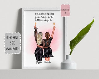 Personalised Best Friend Gift, Friendship Print By Lonely Studios Print