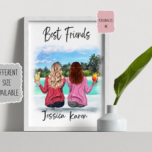 Best Friend Print, Personalised Print, Quote Wall Art, Best Friend Gift, Birthday Gift for Her, Gift for Friend, Bestie Gifts