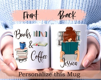 Book Mug, Bookworm Gifts, Book Coffee Mug, Book Lover Gifts for Women & Girls, Book Lover Mug, Book Themed Gifts, Books and Coffee