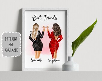 Beste Freundin Geschenk, personalisierte Geschenke für sie, Zitat Wandkunst, beste Freundin Geschenk, Geburtstagsgeschenk für sie, Geschenk für Freunde