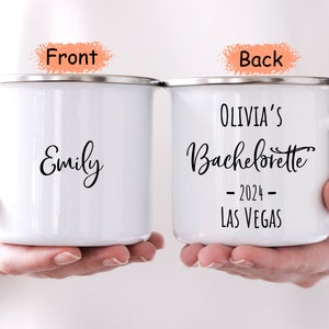 Custom Camp Bachelorette Party Mugs - Personalized with Names, Venue & Date - Perfect Keepsake for Your Special Celebration!