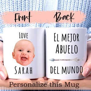 El Mejor Abuelo Del Mundo - Taza personalizada cara de bebé - Personalizada con foto de Niños