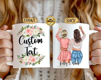 Custom Best Friend Mug, Personalized Best Friend Gift, Custom Girls Mug, Long Distance Gift, Best Friend Coffee Mug, Custom Text