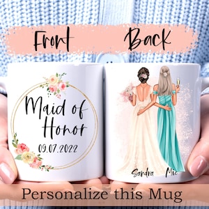 Maid Of Honor Proposal, Maid Of Honor Mug, Personalized Maid Of Honor Mug, Will You Be My Maid Of Honor, Bridal Party Gift