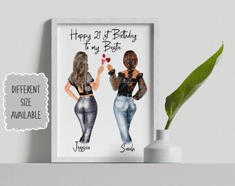 Best Friend Print | Best Friend Gift | Bestie Gifts | Friendship Quote | Personalised Print | Birthday Gift for Her | Gift for Friend