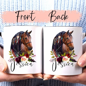 Personalised Horse Mug, Horsey Gift, Horse Riding Gift, Personalised Name, Drinks Cup, Ceramic Mug, Christmas Gift, Stocking Filler