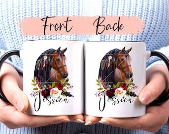 Personalised Horse Mug, Horsey Gift, Horse Riding Gift, Personalised Name, Drinks Cup, Ceramic Mug, Christmas Gift, Stocking Filler