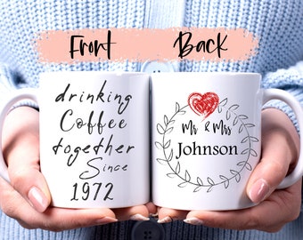 Personalized 50th Anniversary Mug, Golden Anniversary Gift