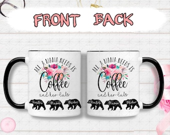 Personalized Mama Bear Coffee Mug, Mother's Day Gift