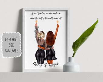 Best Friend Print, Best Friend Gift, Bestie Gifts, Friendship Gift, Personalized Gift, Birthday Gift for Her, Gift for FriendBest, Beautiful