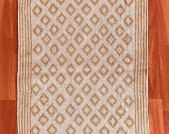 Living room rug Bohemian Handwoven cotton rug Kitchen rug Handmade Block Indian Rug / Kilim / Floor Rug / Handmade Rug / Indian Dhurrie rug