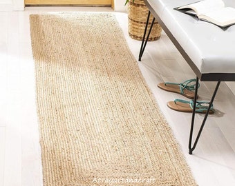 Jute Runner Rug, Natural Jute Rug, Hallway Runner Rug, Runner Custom Rug