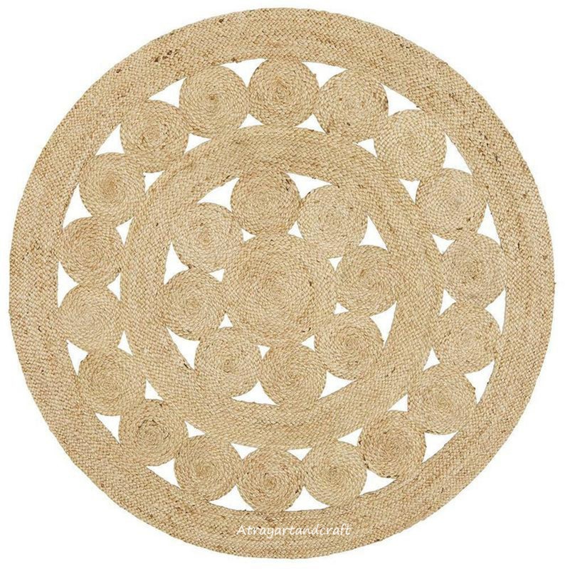 8x810x1012x12 Ft.round Jute Rug in Palm/beautiful Round Rug/ Etsy