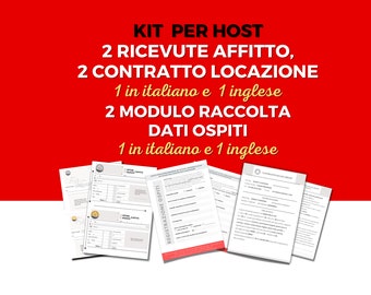 RENT a HOUSE in ITALY: 1 lease agreement, receipt for short term rentals, data collection form 4 police headquarters