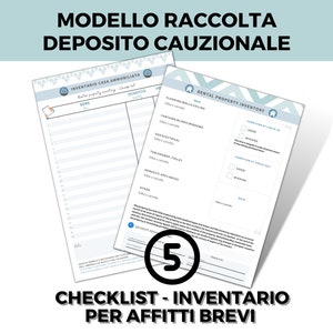 Modulo di RISCOSSIONE DEPOSITO CAUZIONALE, inventario e check list per affitti brevi immagine 1