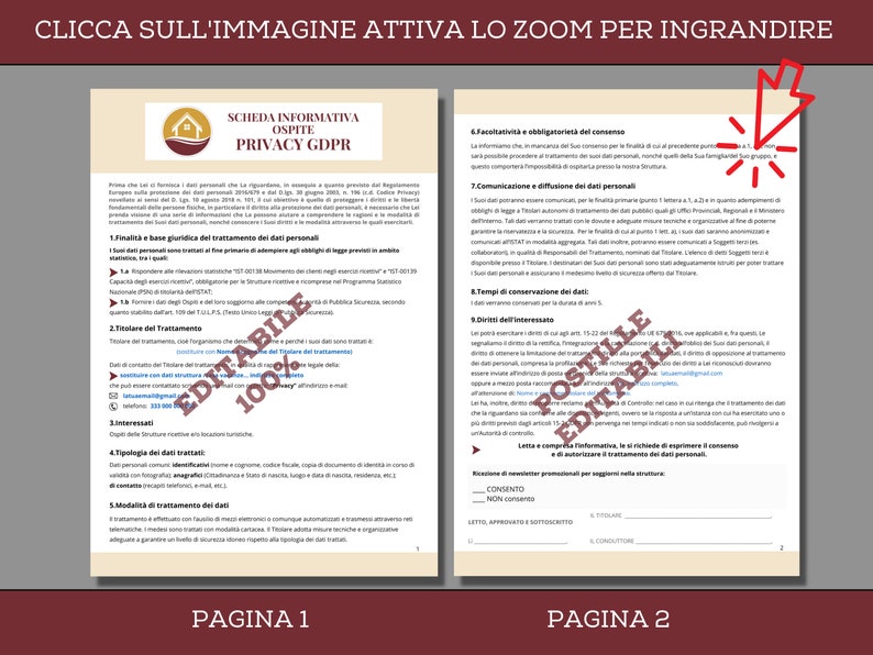 Modello privacy GDPR dati sensibili e consenso newsletter - Etsy Italia