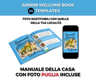 Manuale della casa Host PUGLIA | Welcome book e travel guide per affitti turistici | editabile 100% su Canva free con video tutorial