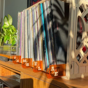 Customizable Vinyl Record Dividers | A-Z Alphabetical Range Groovy Album Organizers- Horizontal