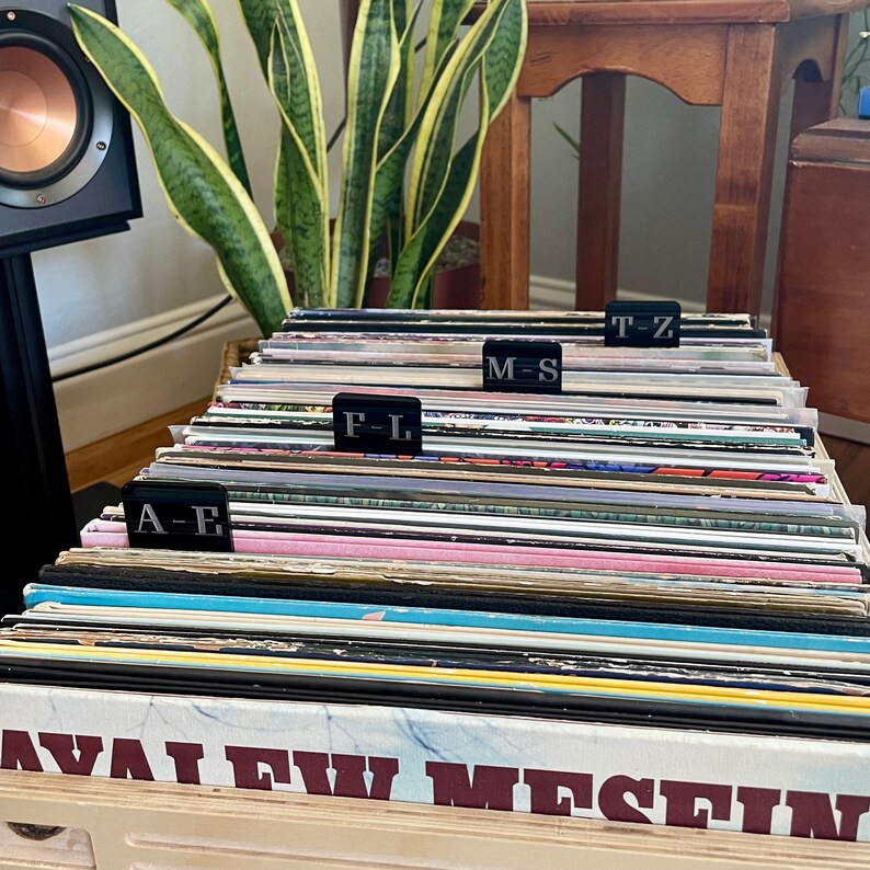 Vertical Vinyl Record Dividers Alphabetical Range Groovy Album Organizers Etsy
