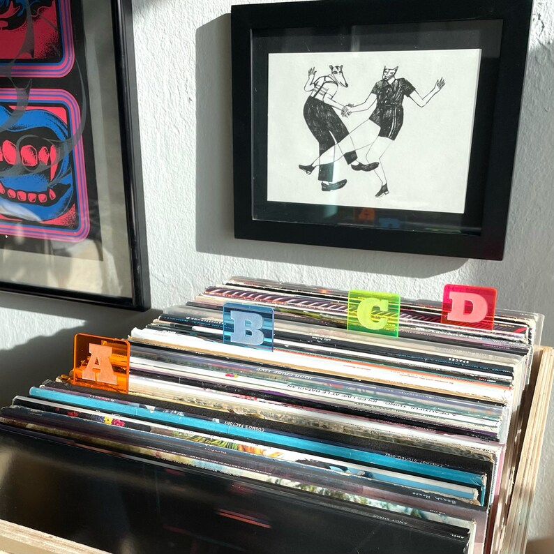 Engraved Vertical Vinyl Record Dividers AZ Alphabetical Etsy