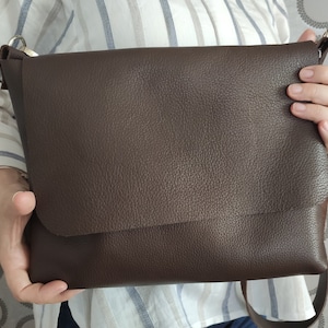Leather Shoulder Bag for Women, Soft Brown Leather Bag for Lady Gift, Messenger Bag for Girl Friend, Satchel Gift for Her Birthday
