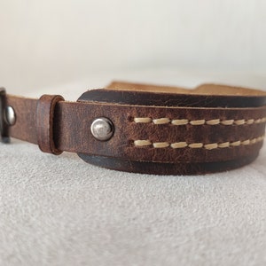 Adjustable Mens Leather Custom Bracelet, Personalized Real Full Grain Leather Engraved Wrist Cuff, Boyfriend Unique Birthday Gifts for Him