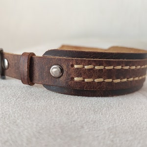 Brown Leather Adjustable Bracelet for Men, Leather Cuff, Bracelet Gifts for Him, Mens Gift, Boyfriend Personalized Gift for Valentines Day