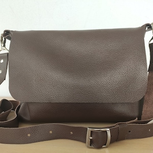 Brown Soft Leather Shoulder Bag, Crossbody Messenger Bag for Women, Leather Satchel Gift for Her, Everyday Bag, Real Genuine Leather Bag