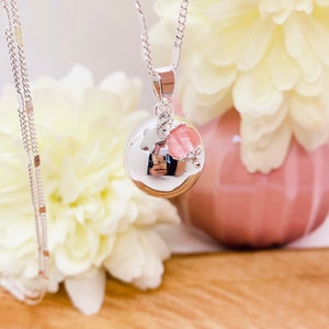 Pregnancy bola in 925 silver plated and semi-precious stone charm