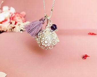 Pregnancy BOLA cage silver and natural stone of your choice