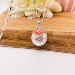 Silver pregnancy bola with semi-precious stones of your choice