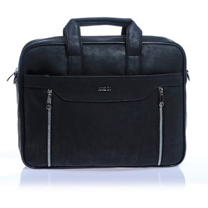 Sac pour ordinateur portable personnalisé en cuir végétalien GRATUIT Porte-documents pour homme Sac messager personnalisé Sacoche pour ordinateur portable Housse pour ordinateur portable image 7