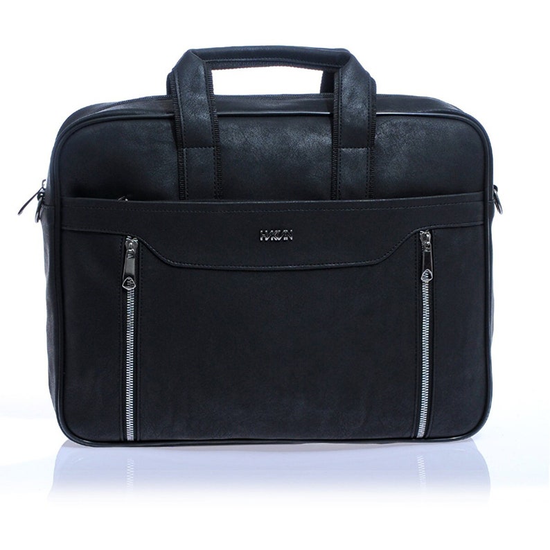 Custom Laptop Case / Custom Vegan Leather Laptop Bag / Personalized Messenger Bag / Free Personalized Briefcase image 1