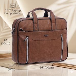 Gepersonaliseerde krokodillenleren laptoptas / aktetas met monogram